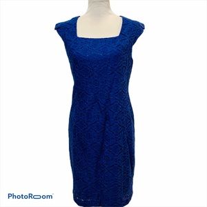 ⭐️ LUCID PINK NWT Blue Cap Sleeve Lace Dress